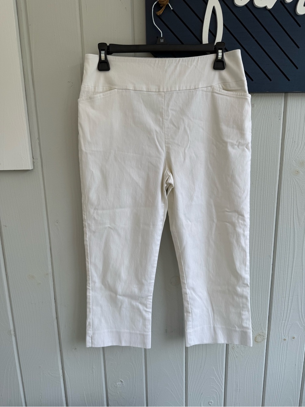 SoftWorks Pull On White Women's Stretch Capris